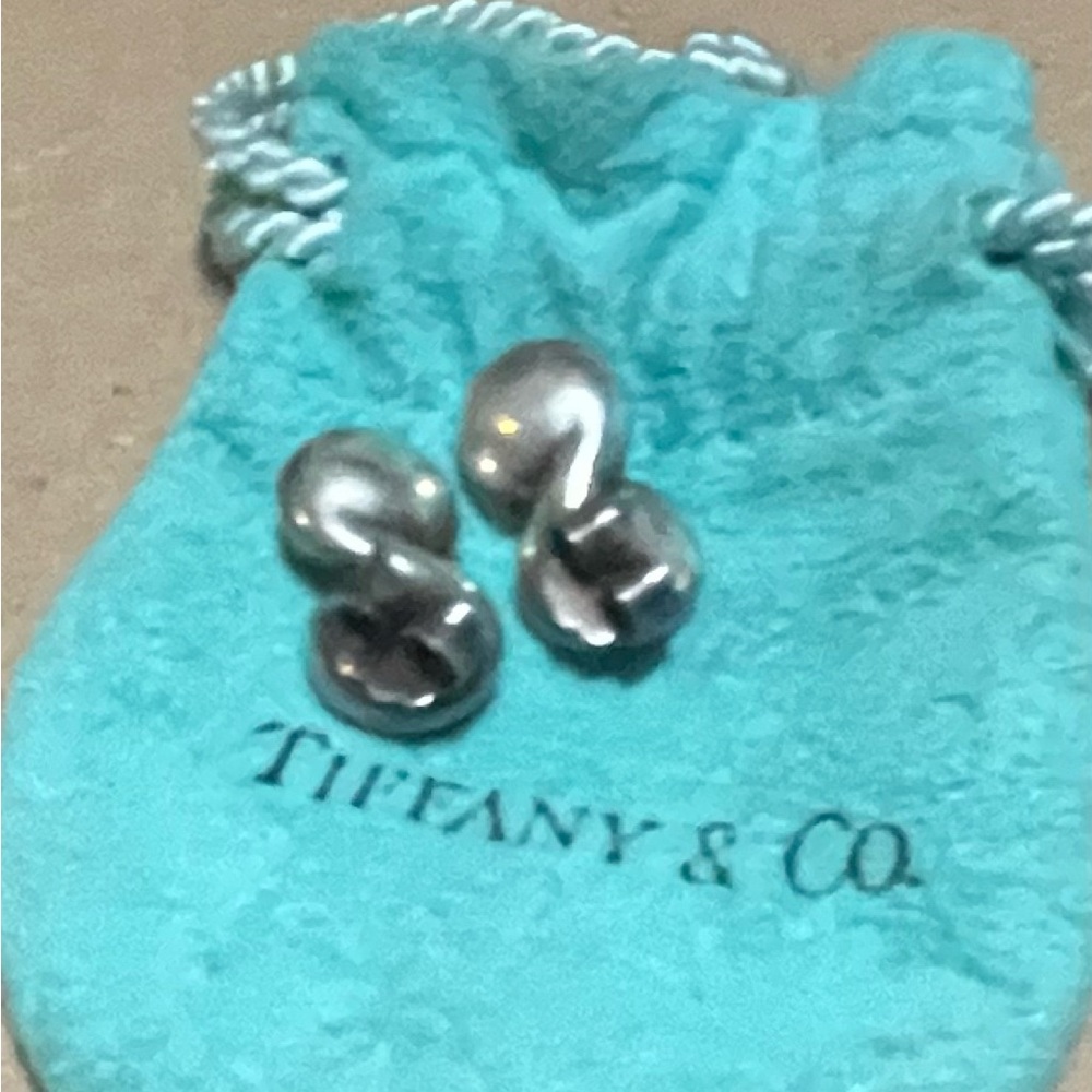Tiffany & Co. Silver Infinity Pearl Earrings - Picture 3 of 5